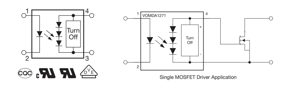 应用电路图 - Vishay Semiconductors VOMDA1271汽车用MOSFET驱动器